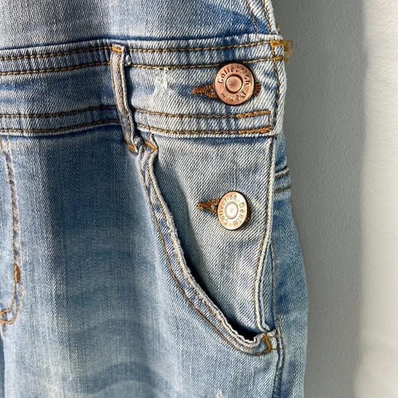 CI SONO Denim Overalls Distressed Jean Blue Light Adjustable 90s Vibe Boho S - Picture 6 of 13